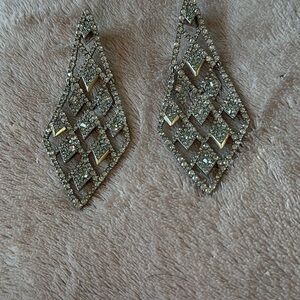 Alexis Bittar Silver Lattice Spike Chandelier Earrings